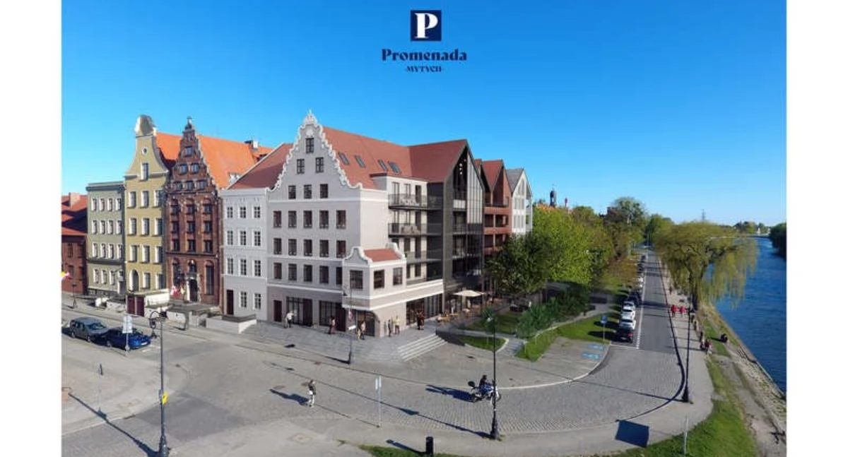 Wizualizacja kamienicy Promenada u zbiegu ul. Świętego Ducha i bulwaru Zygmunta Augusta. Budynek będzie miał 6 kondygnacji nadziemnych i 1 podziemną (fot. materiały inwestora)