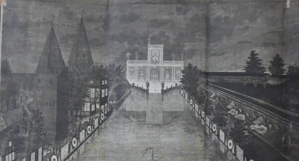 Iluminacja na cześć króla Stanisława Augusta, 1765 rok (fot. Archiwum Państwowe w Gdańsku)