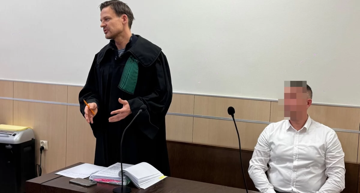 Skazanego policjanta ani jego obrońcy nie było w sądzie podczas ogłoszenia wyroku (fot. EG)