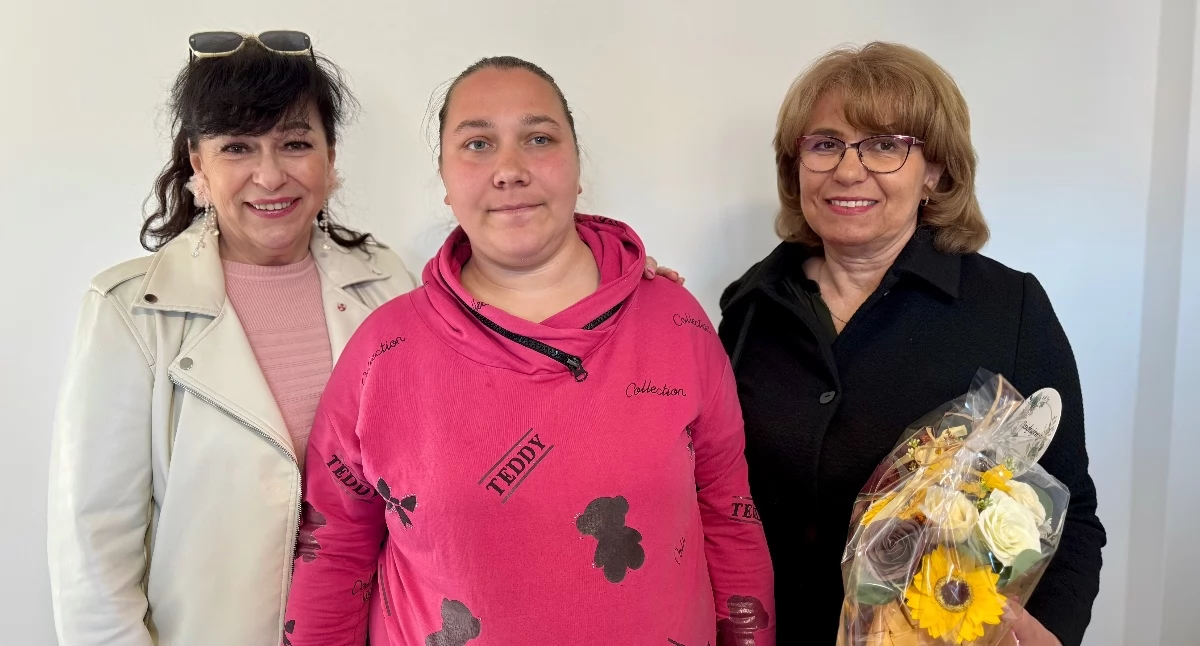 Od lewej: Wiesława Włodarczyk, pani Justyna, lek. Agata Mroczkowska (fot. EG)