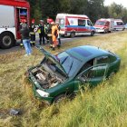 Opel wpadł do rowu  KP PSP w Braniewie