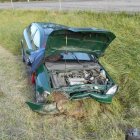 Opel wpadł do rowu  KP PSP w Braniewie