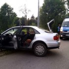 Kolizja audi KMP w Elblągu