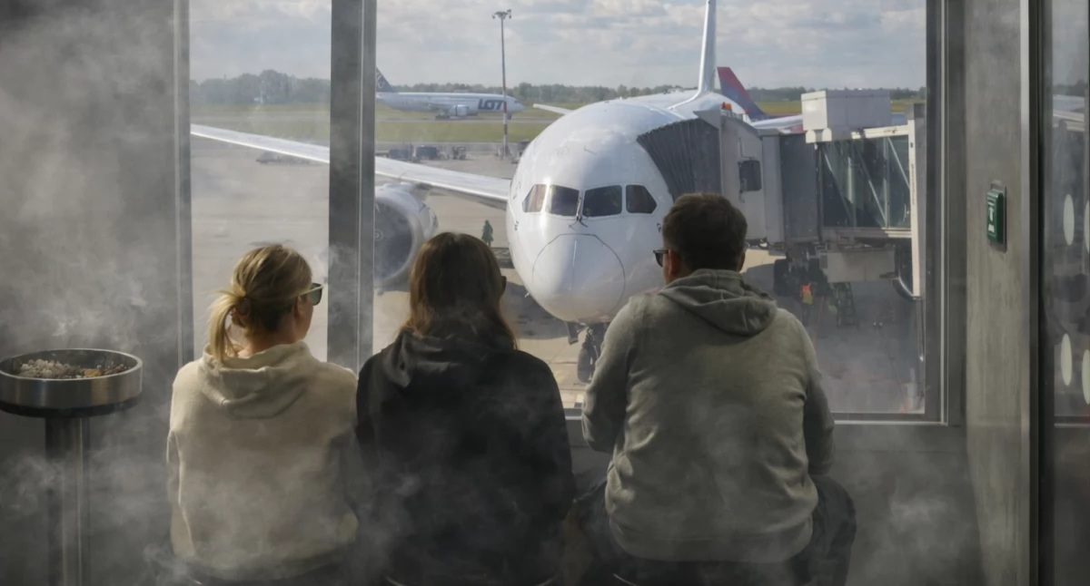 Utknęli w palarni i stracili lot. Kuriozalna historia z Lotniska Chopina