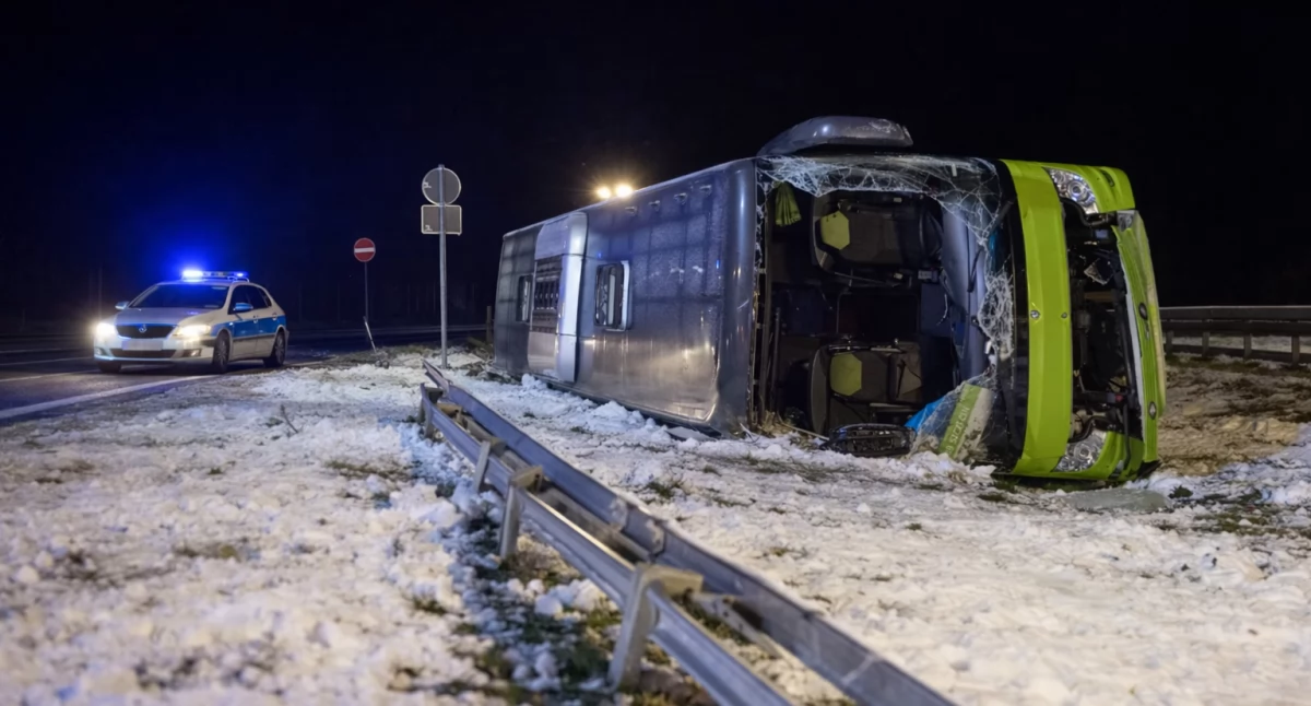 Groźny wypadek autokaru! 