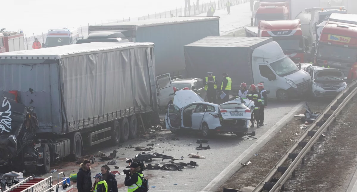 Karambol na A1. Gigantyczne utrudnienia