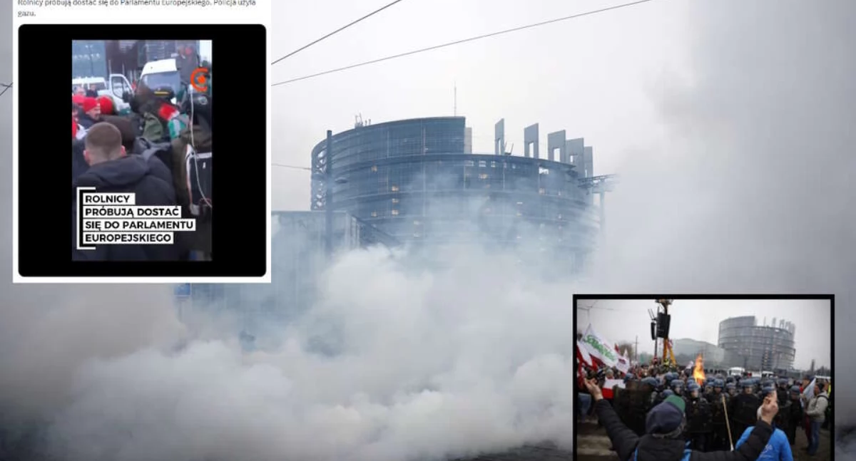 Policja użyła gazu przeciwko protestującym przed PE rolnikom