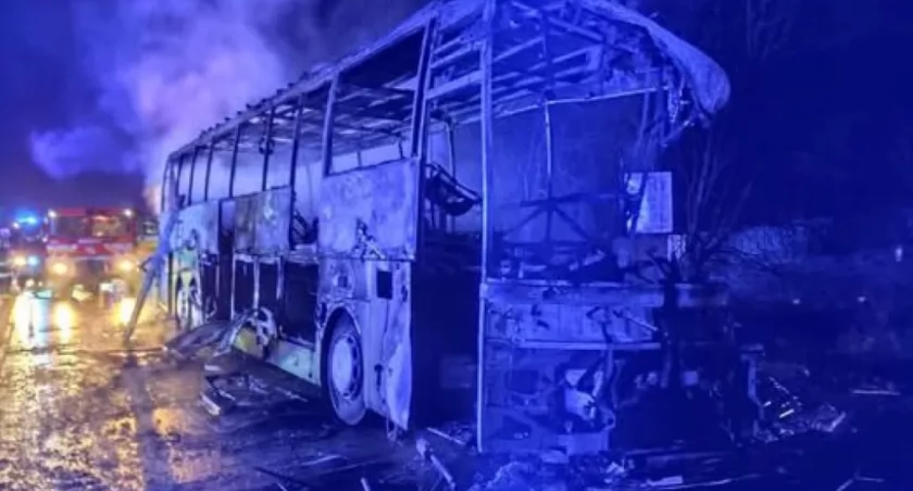 Autobus z Polakami stanął w ogniu